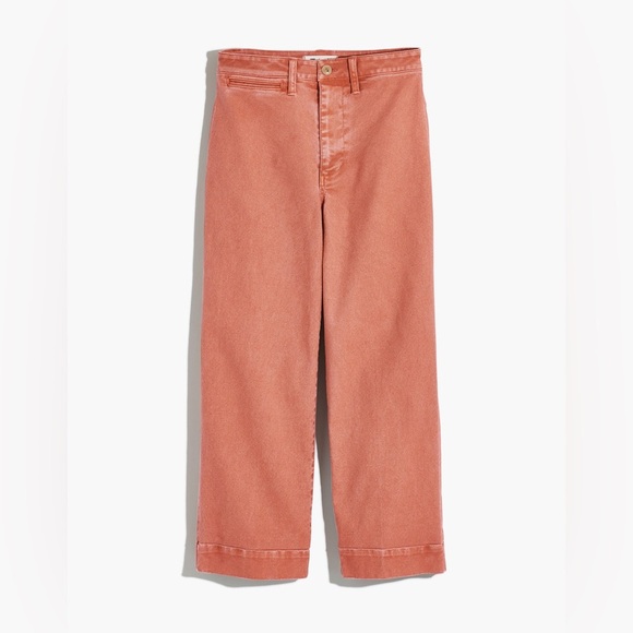 MADEWELL Slim Emmett Wide-Leg Crop Pants coral - Picture 5 of 9